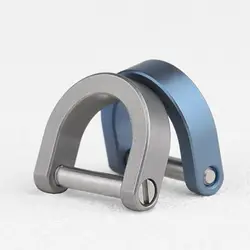 Titanium Alloy Horseshoe Buckles Carabiner D Bow Staples Shackle Key Ring Keychain Hook Buckles Outdoor Bracelet Buckles