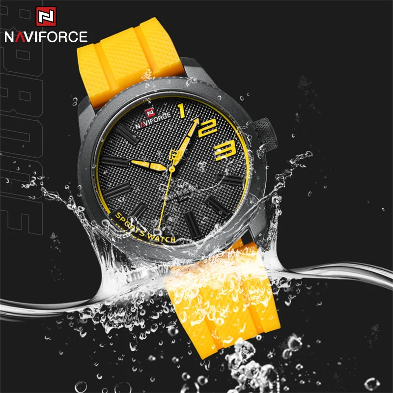 NAVIFORCE Sports Silicone Men\'s Watch Fashion Classic Waterproof Male Watch Luxury Casual Quartz Men\'s Wristwatch reloj hombre