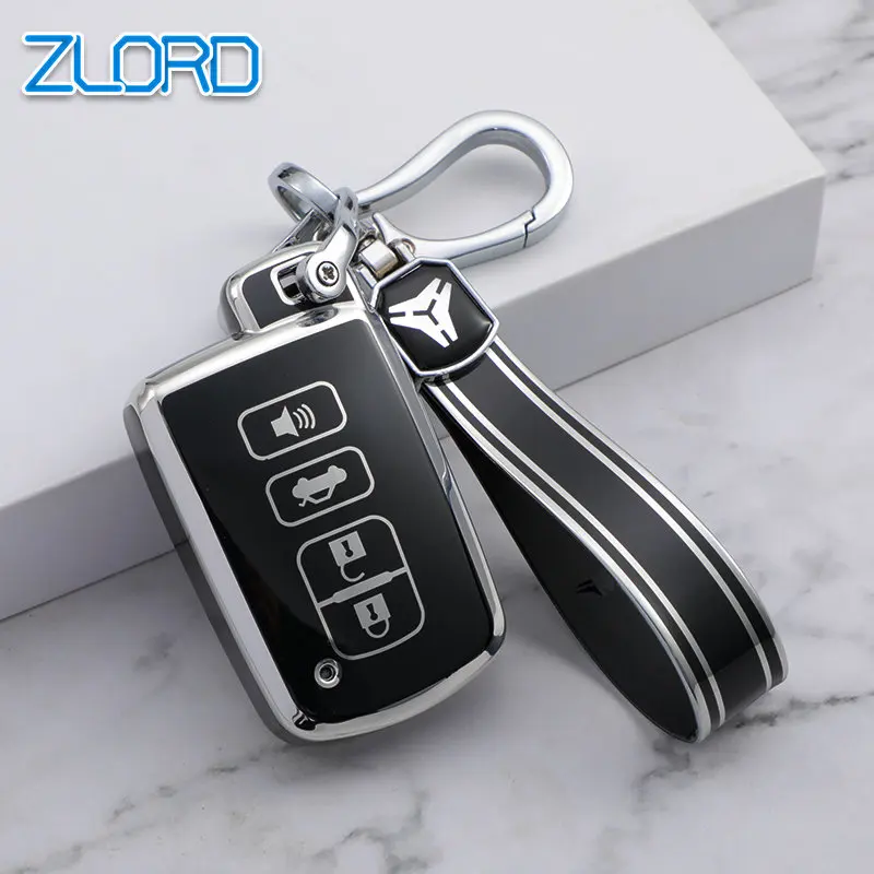 TPU Xe Từ Xa Chìa Khóa Bao Da Vỏ Fob Dành Cho Xe Toyota Avalon Camry Tràng Hoa RAV4 Cao Cấp Auris CHR Đất Tàu Tuần Dương Móc Khóa 4 Nút