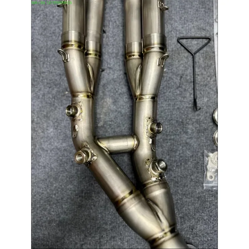 Forged Exhaust System For MotorcycleTrack Silver Pipe For 2019-Present For S1000RR Titanium Alloy Full Section Front Mid Sec