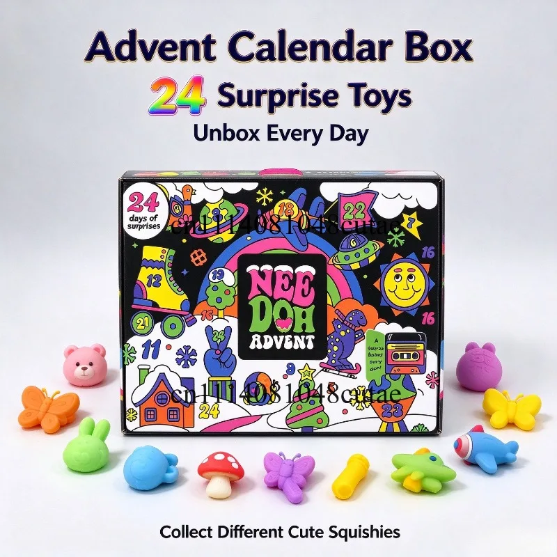 New NeeDoh Advent Calendar Gift 24 Day 3D PVC Sensory Squeeze Adult stress relieving toy Countdown Christmas 2027 Year Gift