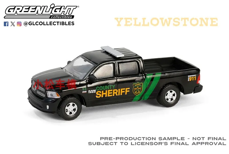 Greenlight 1:64 Yellowstone 2013 Ram Alloy car model high detail children's collector's gift decoration ornament gift