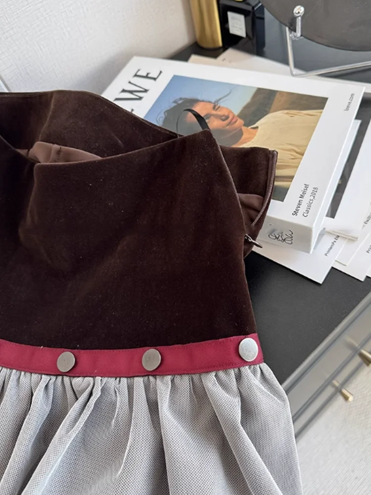 SALIENCY velours Patchwork Floral plissé Mini jupe femmes automne hiver