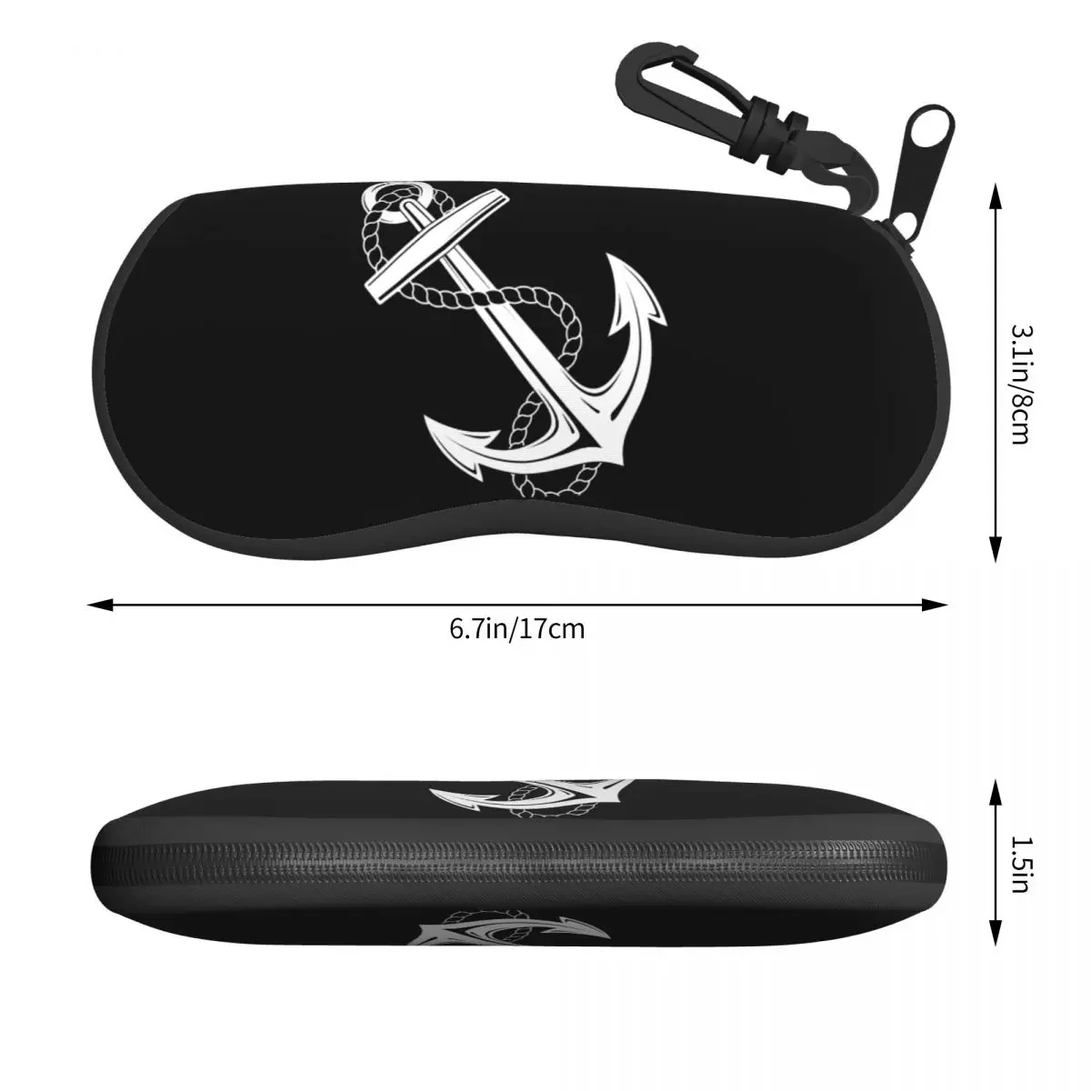 Custom Anchor Nautical White Navy Glasses Case Stylish Navigation Shell Eyeglasses Case Sunglasses Box