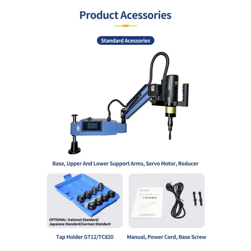 Mesin Tapping Listrik M16 375rpm Mesin Tapper Listrik Tipe Universal Lengan Fleksibel