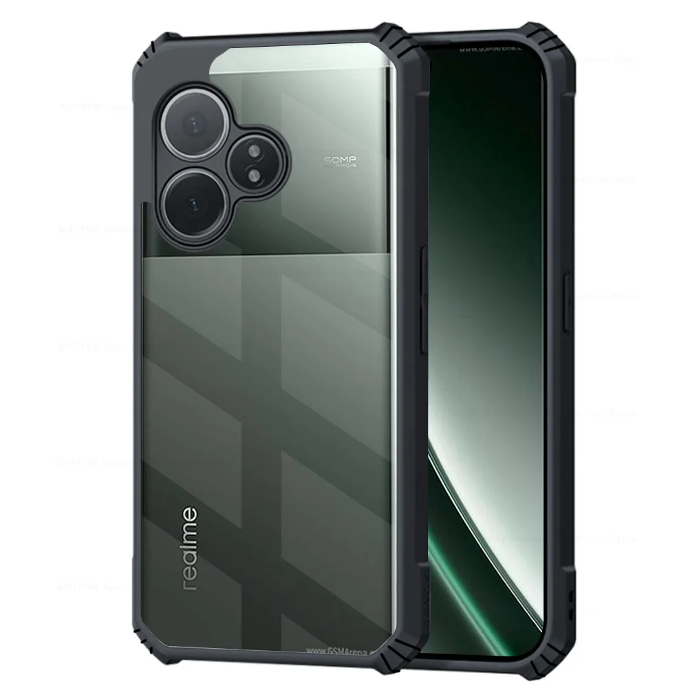 For Realme GT 6T Case Hard PC+TPU Clear Acrylic Cover Realme GT Neo6 SE Neo6se GT6 T RealmeGT6 Camera Protect Shockproof Coques