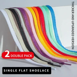 Lacets Plats Épais pour Baskets, 36 Couleurs, Sans artificiel asticité, Blanc, Noir, pour Chaussures Classiques