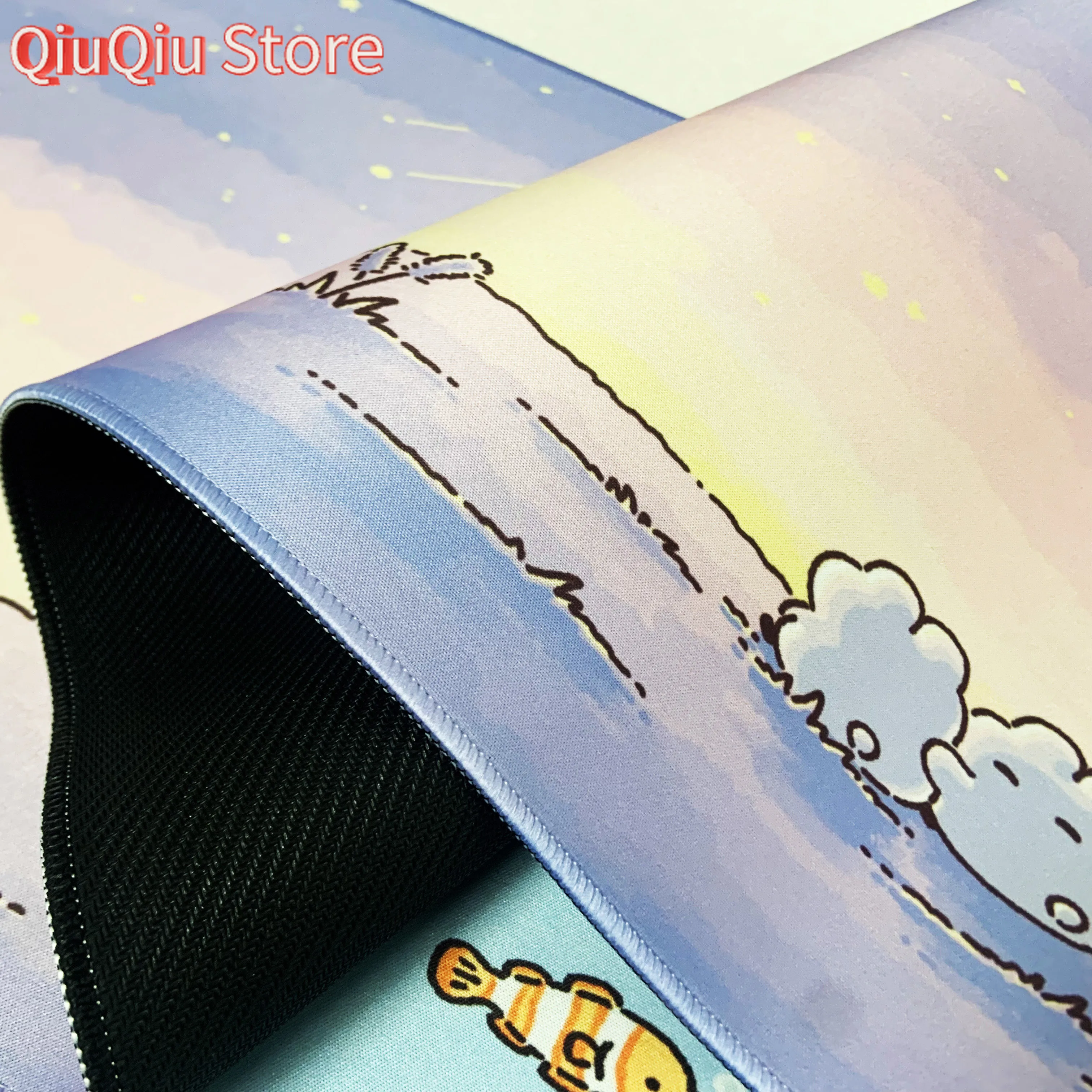 Kawaii Mouse Pad Anime Sunset Purple Rabbit Gaming Accessories Large Mouse Pad XXL Keyboard Aesthetics Desk Mat Pad for Computer