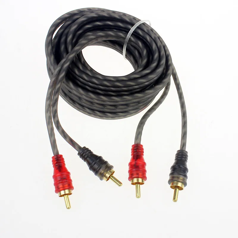 Car Audio Subwoofer Amplifier Connection Audio Signal Cable Dual RCA Plug Male to Male