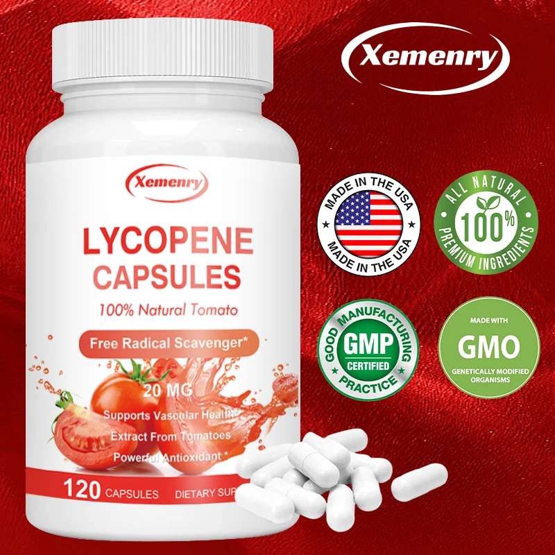 

Lycopene Capsule - Antioxidant, Supports Prostate and Urinary Tract Health, Balances Cholesterol Levels, and Enhances Immunity