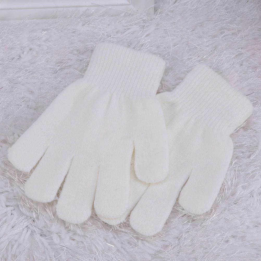 4 أزواج من قفازات التريكو الدافئة للجنسين بخمسة أصابع كاملة الأصابع بلون سادة قفازات شتوية خفيفة الوزن وقابلة للغسل للبرد في الهواء الطلق