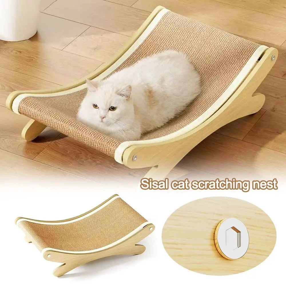 

Durable Wooden Cat Scratching Pad 50cm Wear-resistant Cat Rocking Chair Multifuction Cat Nest Cats Toys