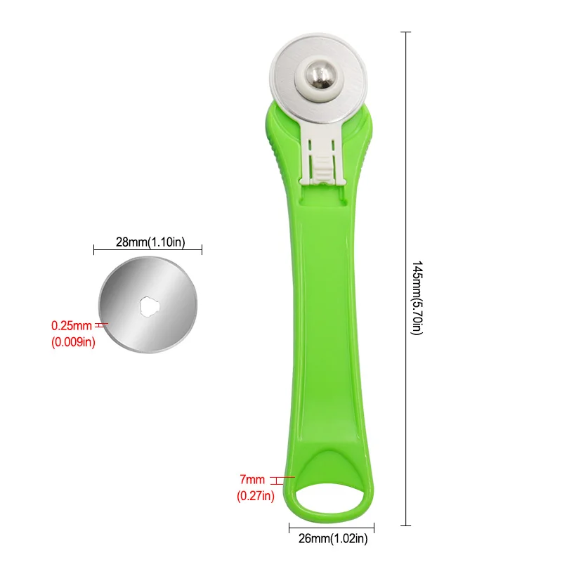 가죽 공예 패브릭 원형 블레이드 나이프, DIY 패치워크, 바느질 퀼팅, 로터리 커터, 28mm