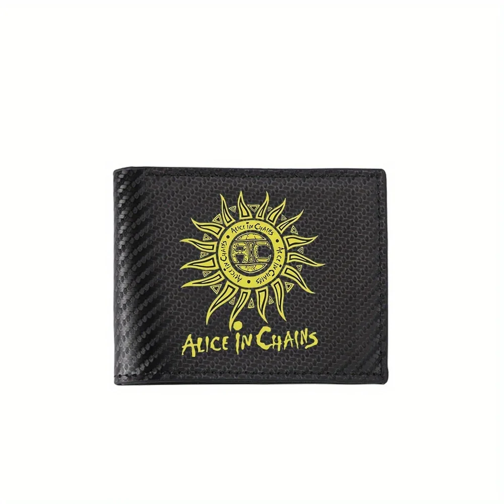 Sun logo band music style Men's Wallets Simple Business Modern Stylish Printing Design Gifts For Father Boyfriend Christmas Love