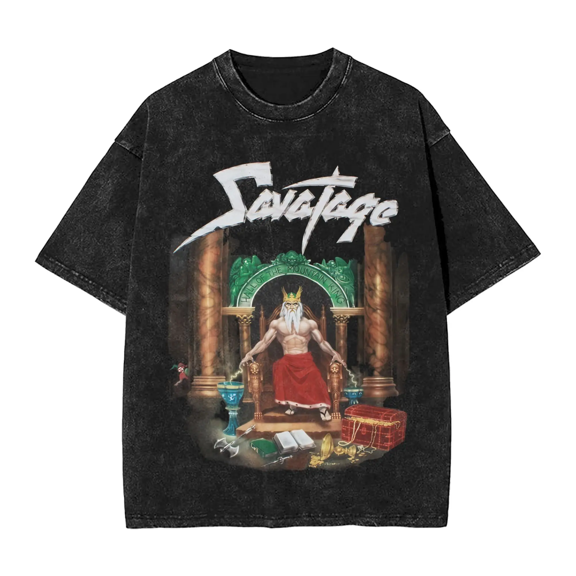 

Футболки Savatage Band European Tour 2025, хлопковые футболки в стиле Харадзюку в стиле хип-хоп, мужские и женские уличные футболки с рисунком в стиле ретро