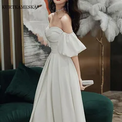 White Evening Dress Maxi Dresses for Women One Shoulder Birthday Party Elegant Long Host Sexy Dress Women Wedding Dresses