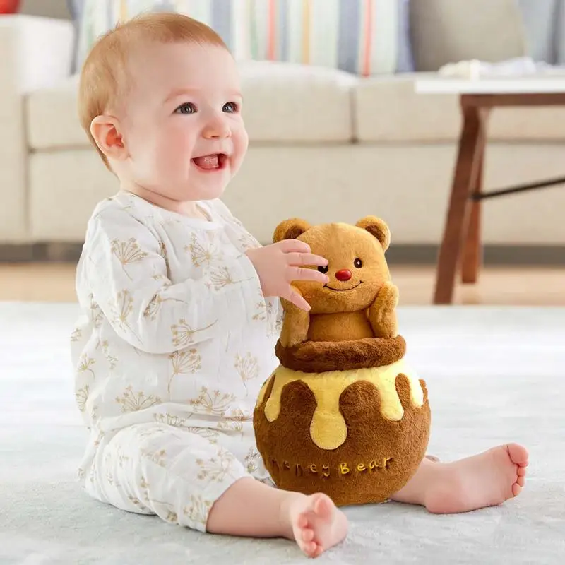 Bear Doll Huggable Toy With Honey Jar Design Soft And Creative Toy Cute Plushies Decoration For Boys And Girls