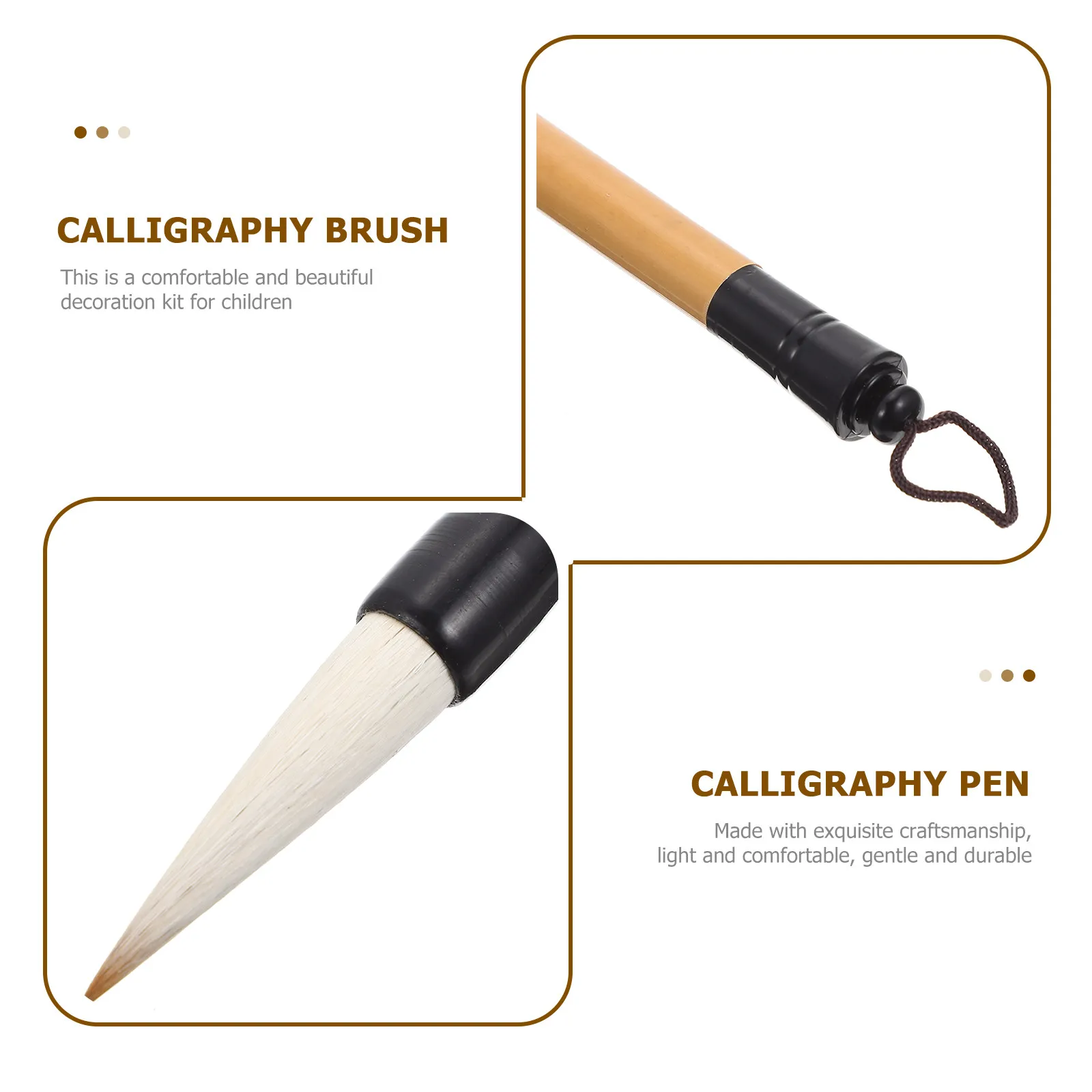 Wolf Goat Hair Calligraphy Brush Comfortable Grip For Writing Couplets Painting Beginners Chinese Art Stationery