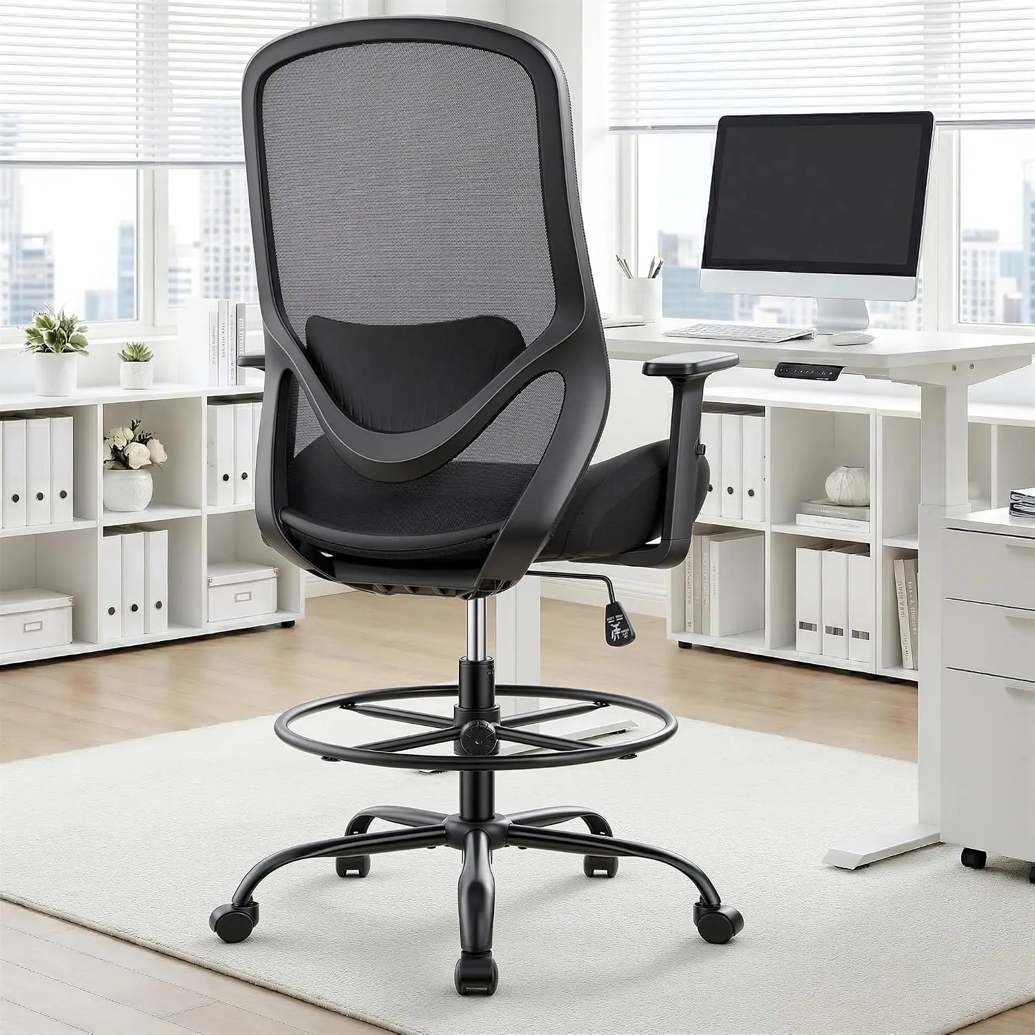Drafting Office Chair Big & Tall 450lbs Heavy Duty Standing Desk, Customized