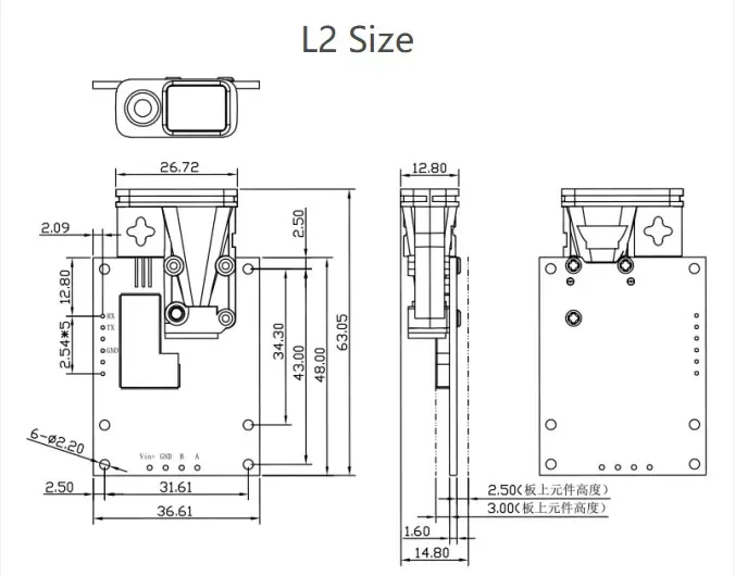 80m Laser Distance Meter Sensor Module with USB Programming RS485 for Measurement of Fertilizer Dropping by Agricultural UAV