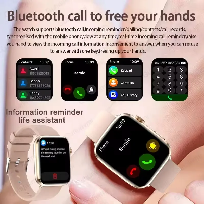 لهواوي IOS موضة المرأة ساعة ذكية IP68 مقاوم للماء الأكسجين في الدم معدل ضربات القلب الصحة 1.85 بوصة HD AMOLED شاشة Smartwatch2025