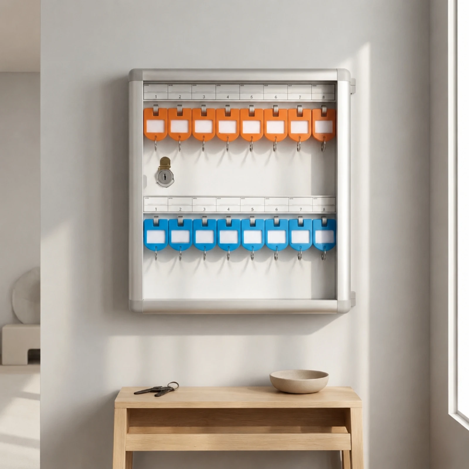 Key Management Cabinet Commercial Key Cabinet with Transparent Panel Organizer Space-Saving Indoor for Offices, Car Lots