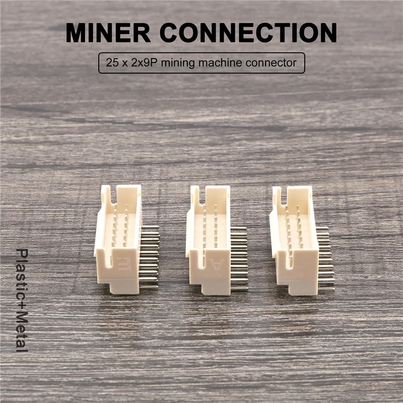 Luckshopping 25Pcs BTC BCH LTC ZEC ETH DCR Miner Connector 2X9P Male Socket Curved Needle Suitable For Asic Miner Antminer S9 Z1