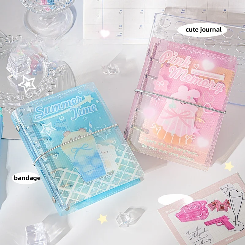 

Тройные блокноты и журналы Kawaii M5 с системой зажимной бумаги, карманный дневник с полипропиленовой обложкой для ежедневного ведения и хранения заметок