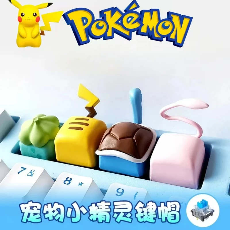 Pokemon Pikachu DIY Keyboard Keycaps Anime Squirtle Bulbasaur Game Keycaps Personalized Key Cap Suit Button Replaceable Keycaps