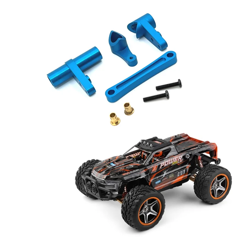 KKZ-Conjunto de dirección de metal para Wltoys 104009 104016 104018   12401 12402-A 12403 12404 12409 Piezas de actualización, azul