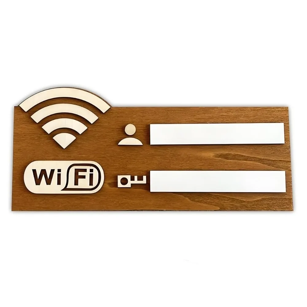 Wooden WiFi Password Sign Rewritable Wall Mounted WiFi Wall Stickers Multi-Purpose Use Handwriting