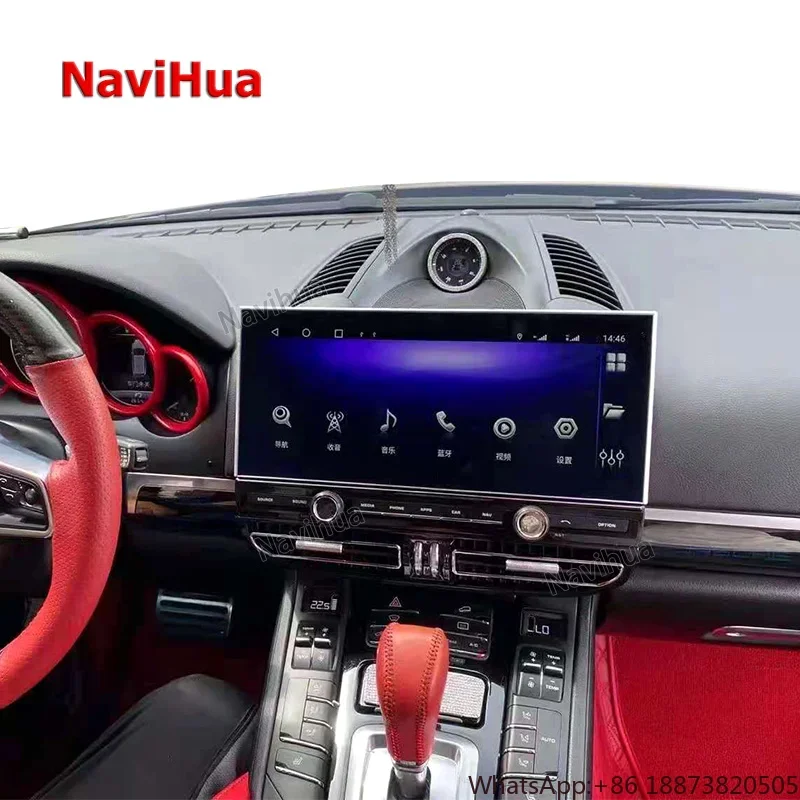 Автомобильный DVD-плеер Android, автомобильное радио, головное устройство, GPS-навигация, 12,3-дюймовый сенсорный экран, автомобильная стереосистема для Porsche Cayenne