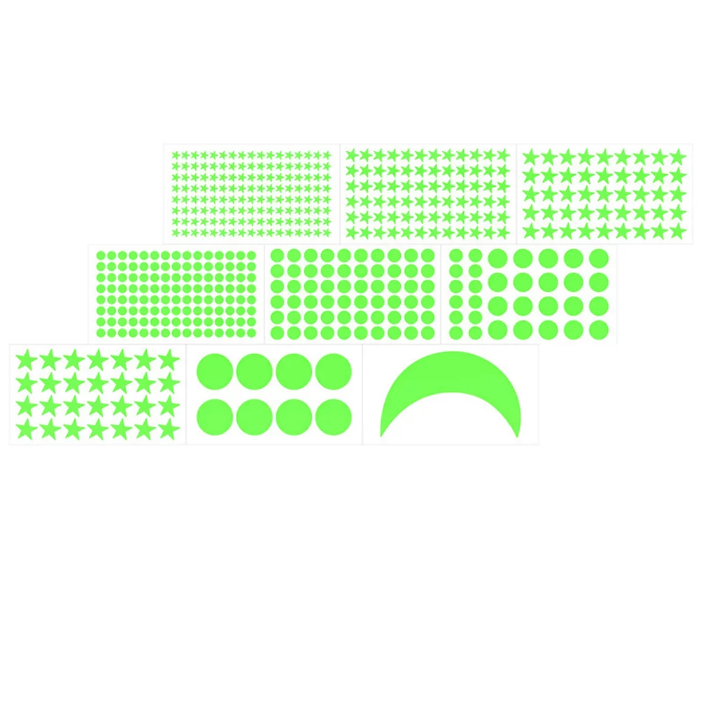 

9 pcs Luminous Moon Star Wall Stickers Children Room Decal Glow In The Dark Roof Decoration Removable Wall Art For Kids Bedroom