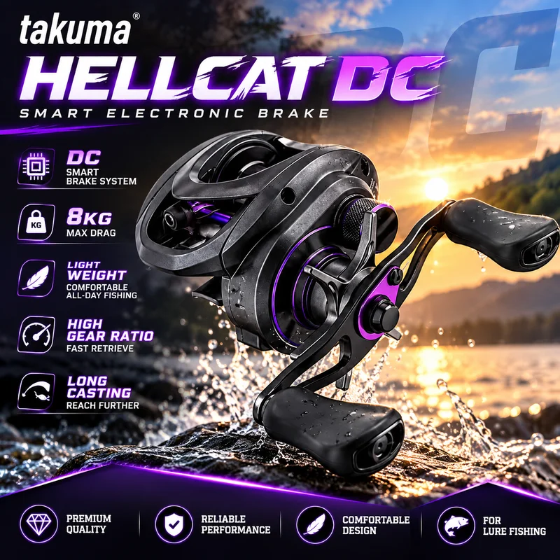 takuma-hellcat-dc-baitcasting-reel-smart-electronic-brake-8kg-max-drag-light-weight-high-gear-ratio-long-casting-lure-fishing