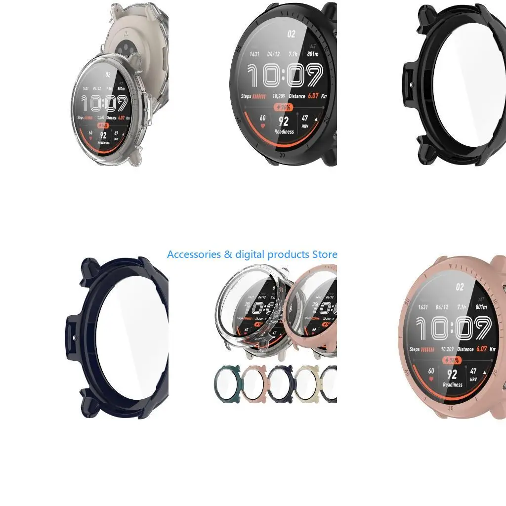 77JD Watch Case Screen Protector Film for Active 2 Cover with Film Smartwatch Accessories Housing Shockproof Shell