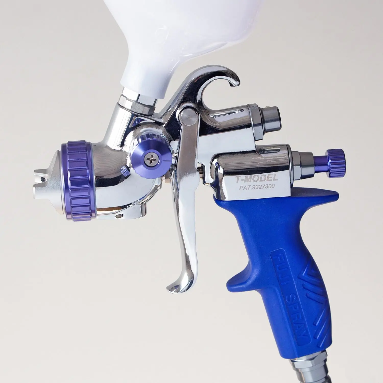 Gravity Spray Gun 100% Stainless Steel Fluid Components, Ergonomic Stay Cool Handle New Sleek Lightweight Design