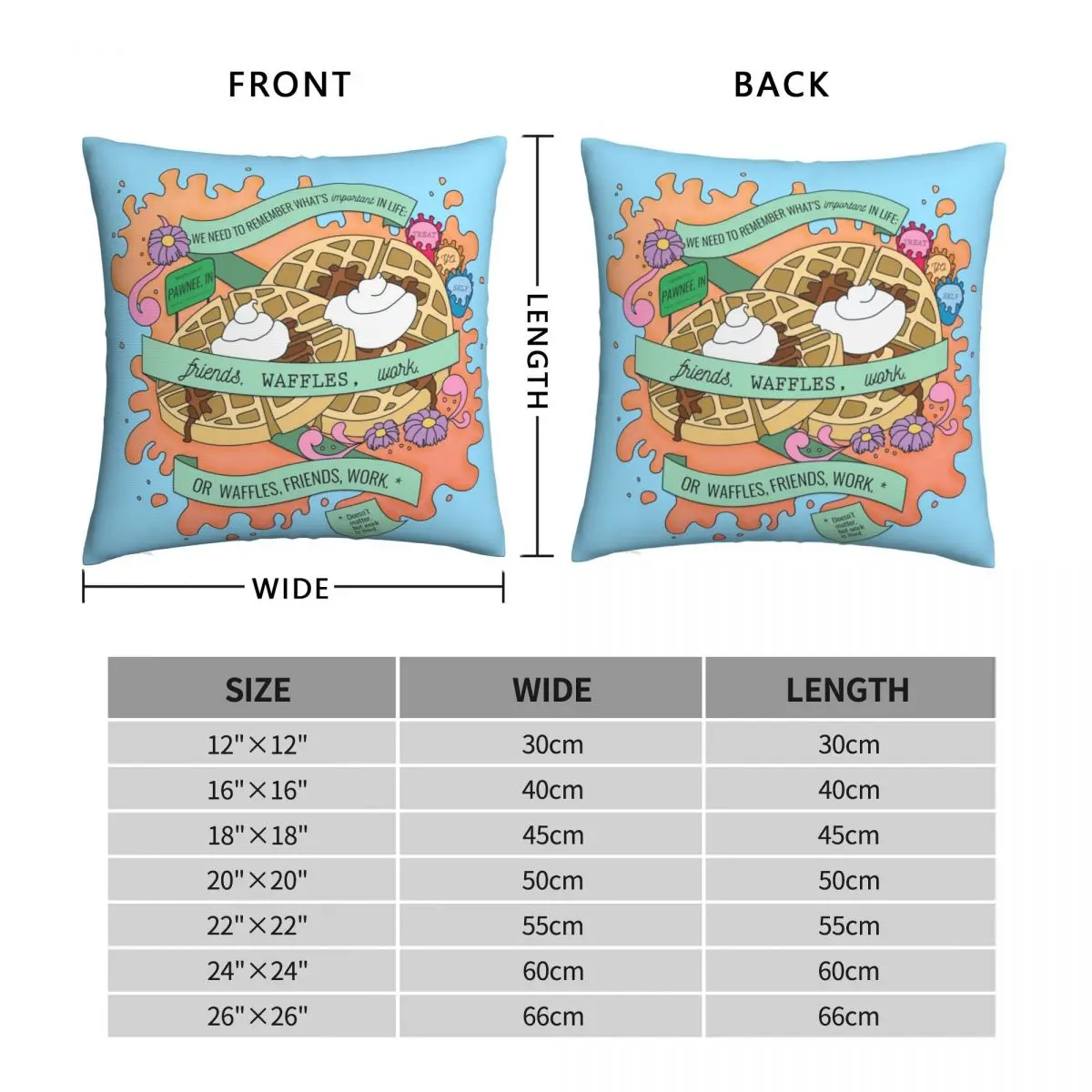 Friends Waffles Work Parks And Rec Pillowcase Polyester Linen Velvet Pattern Zip Decor Throw Pillow Case Bed Cushion Cover