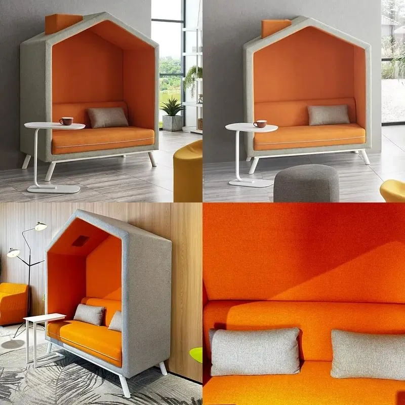 Creative Solid Wood Office Telephone Conference Pod Open Work Booth Small Sofa Room