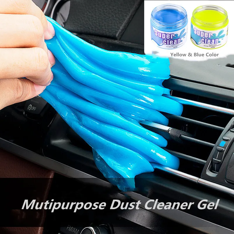 2 Gói Màu Xanh + Vàng Bàn Phím Bụi Làm Sạch Gel Vinyl Kỷ Lục Làm Sạch Putty Đối Với Xe Dash Bàn Phím Cleaner Gel