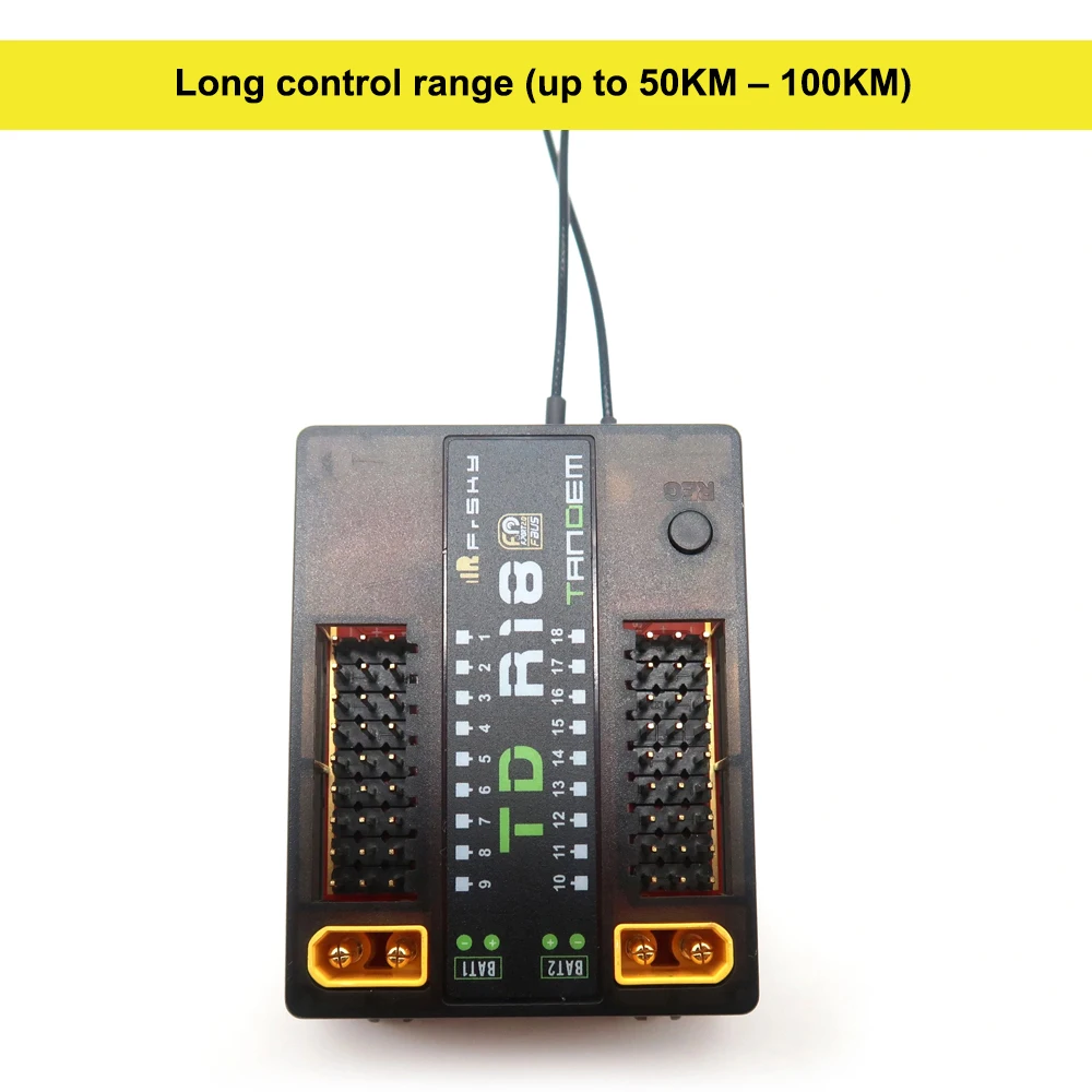 FrSky TD R18 OTA 2.4G 900M 18CH Tandem ثنائي النطاق استقبال الكمون المنخفض طويلة المدى المدمج في مفتاح الطاقة مستشعر الجهد الحالي #3