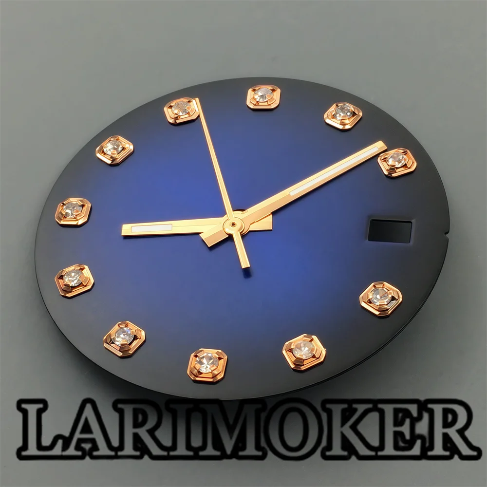 LARIMOKER 29 ملم قرص ساعة ذهبي وردي فضي الماس مؤشر مطابقة الأيدي مجموعة مناسبة للحركة التلقائية NH35 NH36