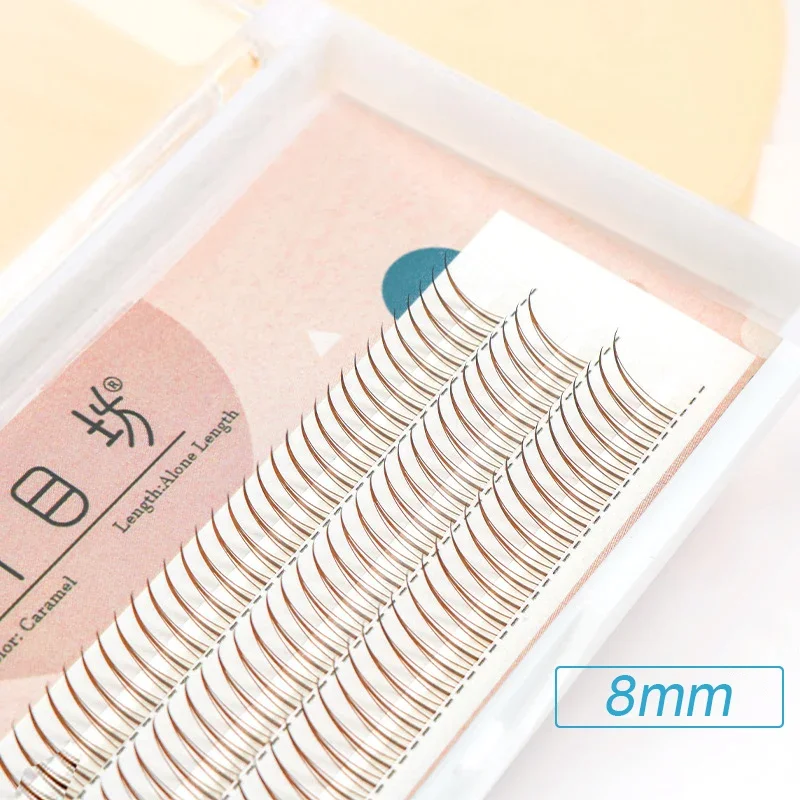สีน้ําตาลขนตาประเภทขนตาปลอม 8-12 มม.ปลอมขนตาธรรมชาติ Fairy Lash เกาหลีแต่งหน้า Strand Eyelash Cluster Eye Lashes
