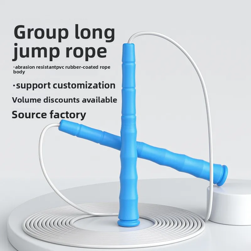 White Glue Multi Person Jumping Long Rope Interactive Training Collective Jump Ropes Portable Fitness Equipment Body Building