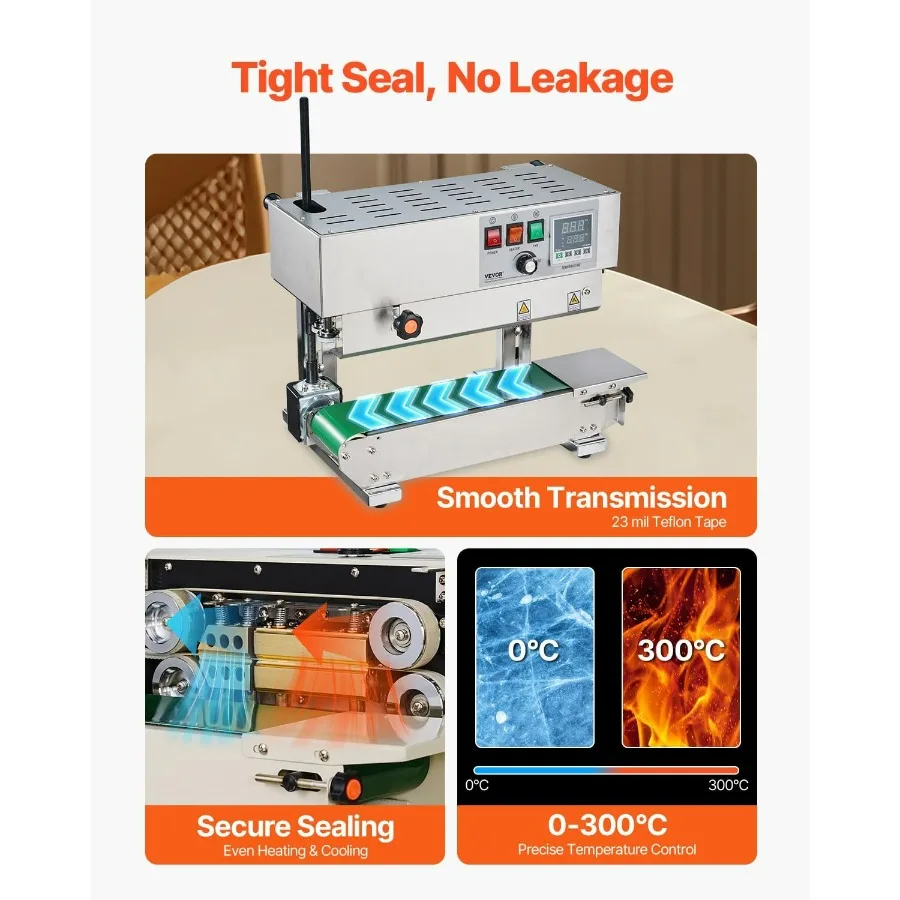 Continuous Bag Band Sealing Machine with 0.240.47 in 612 mm Seal Width for Efficient Packaging Vertical Band Sealer Featuring D