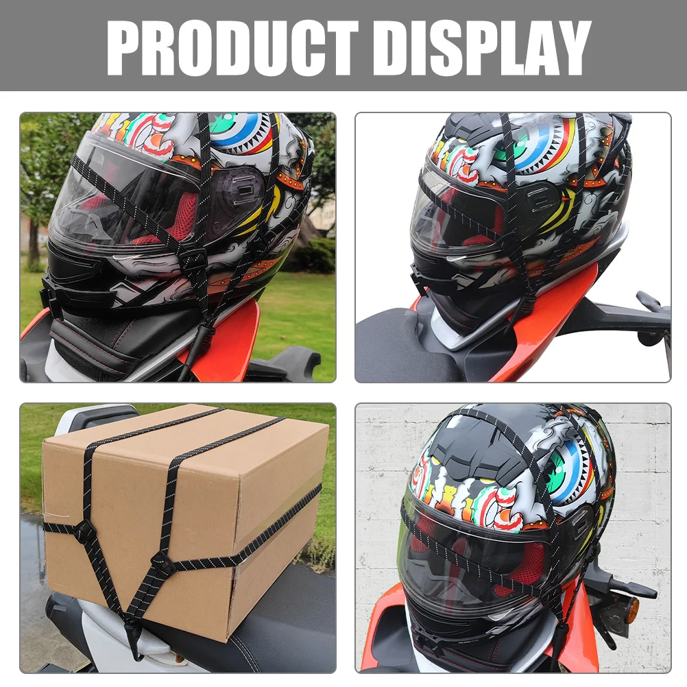 

4Pcs Heavy-Duty Nylon Straps Adjustable Cord Cargo Bike Motorcycle Trunk Luggage Fastening Rope Outdoor Fixing and Securing