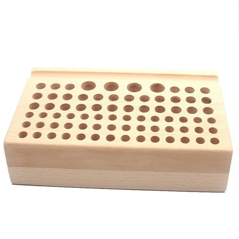 For Leather Tools Hand DIY Beech Tool Holder 76 Hole Printing Tool Storage Box Multifunctional Workbench