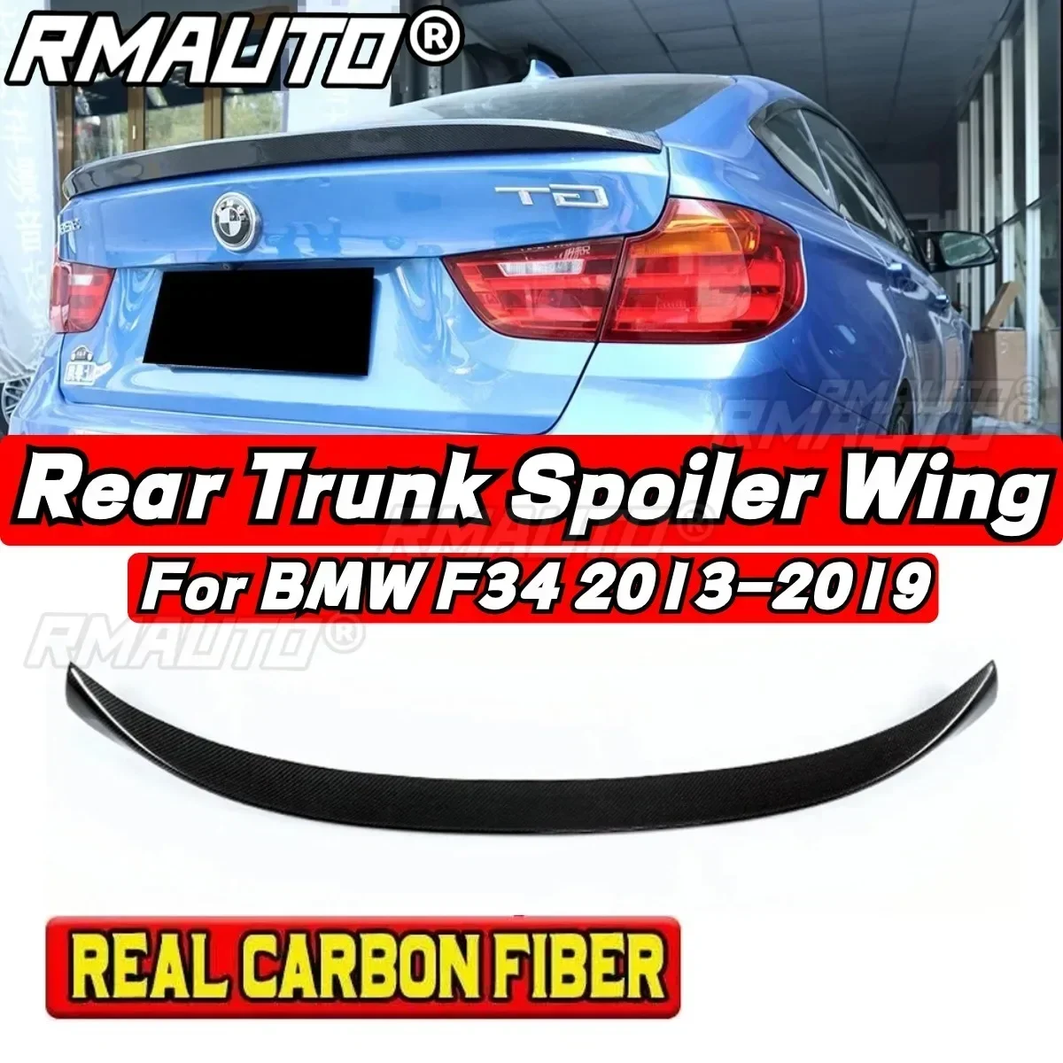 For BMW 3 Series GT F34 Gran Coupe 2013-2019 Rear Spoiler Wing Exterior Part BMW F34 Car Rear Trunk Spoiler Car Accessories