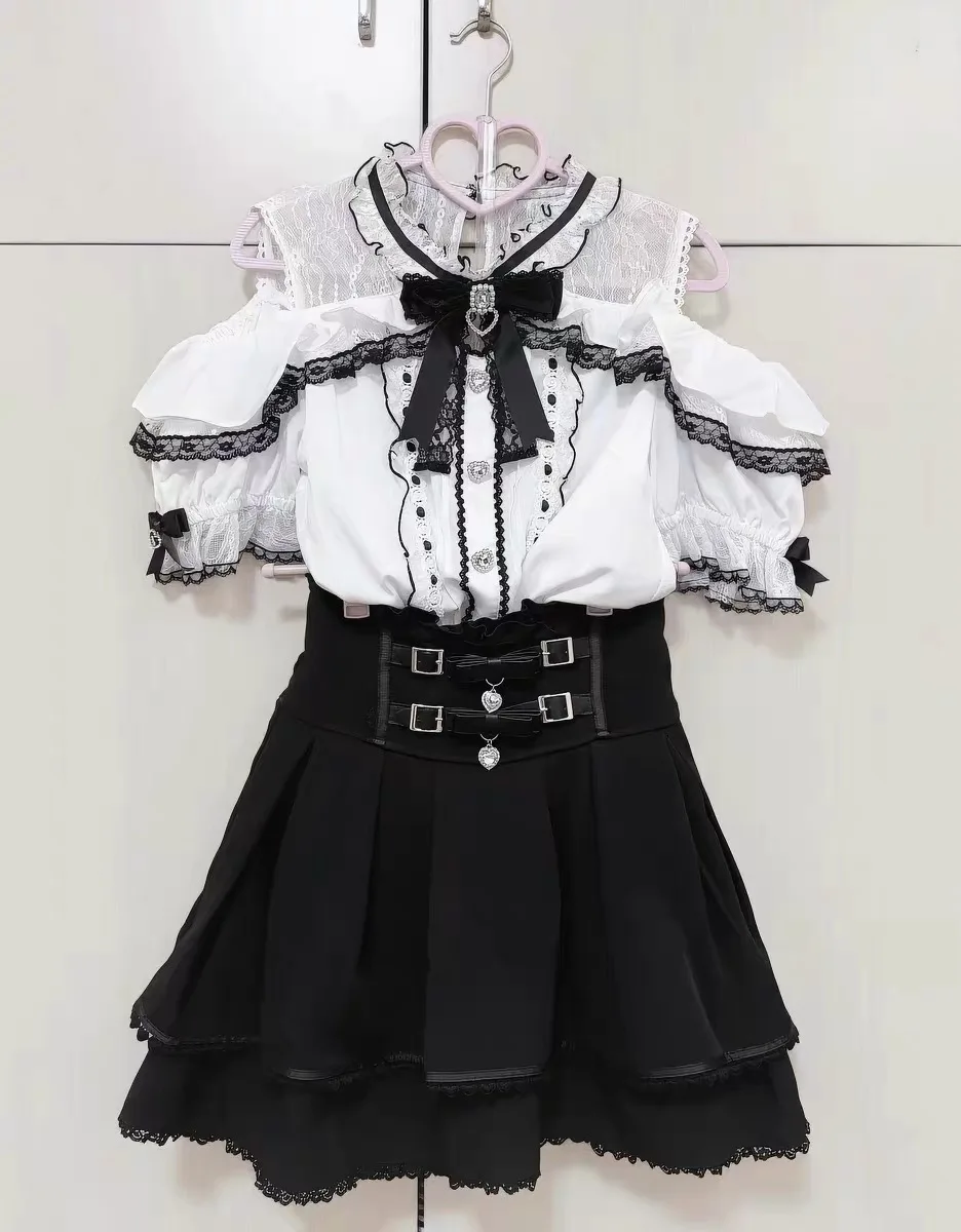 Girls Short Skirts Japanese Style Mass Production Type Double Bows Summer Lolita High Waist Slimming Casual Skirt Pants