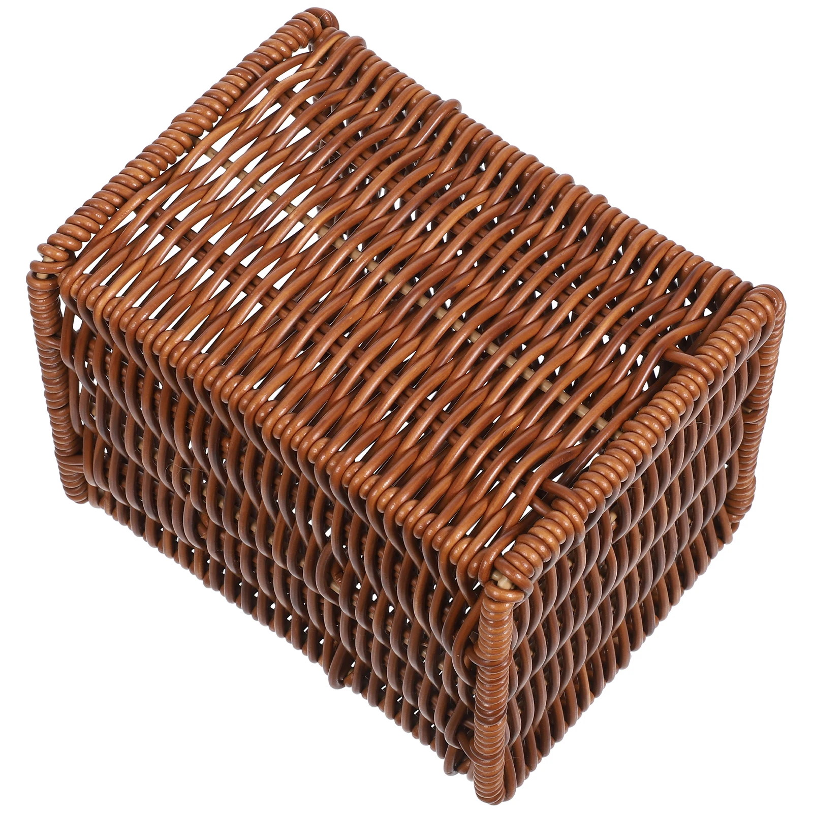 

Rustic Woven Chopstick Holder Utensil Organizer Countertop Storage Basket Kitchen Accessories Flat Basket Drying Drainer Space