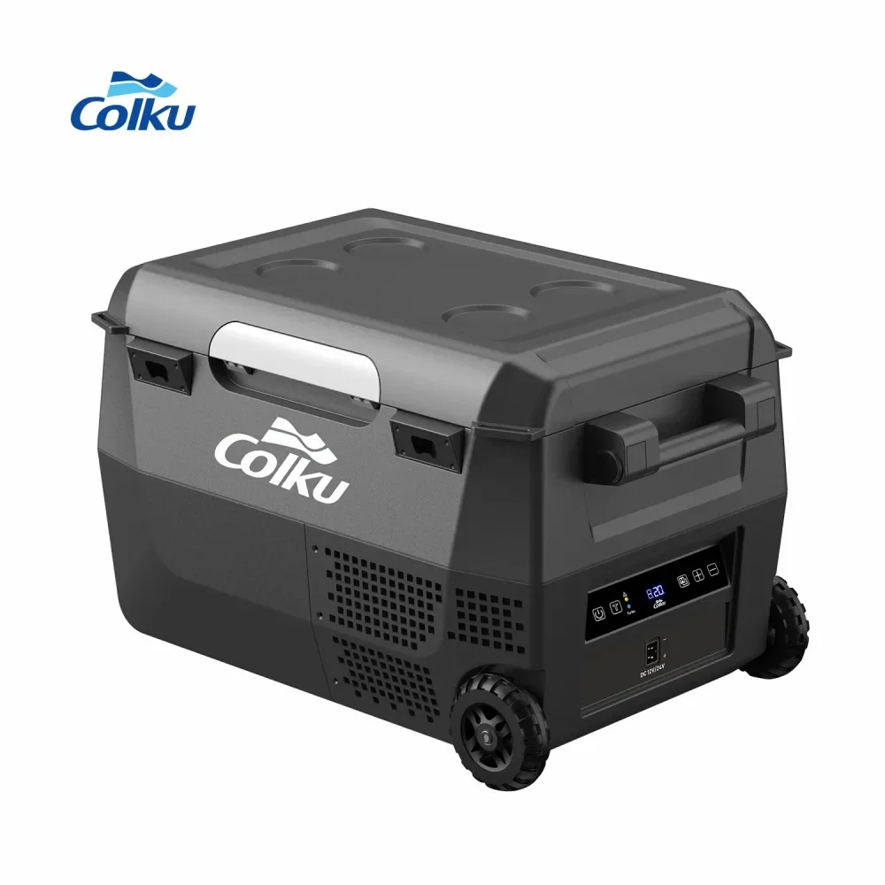 Colku GC26 Mini Outdoor Fridge 12 Volt 26L Portable Freezer Refrigerator with Pull Rod and Wheels